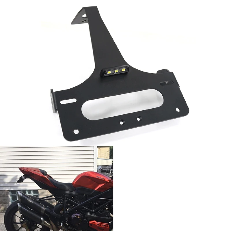 

Fit For Ducati 848 1098 1198 ALL year License Plate Holder Bracket Rear Tail Tidy Fender Eliminator kit 5052-T6 Aluminum Black