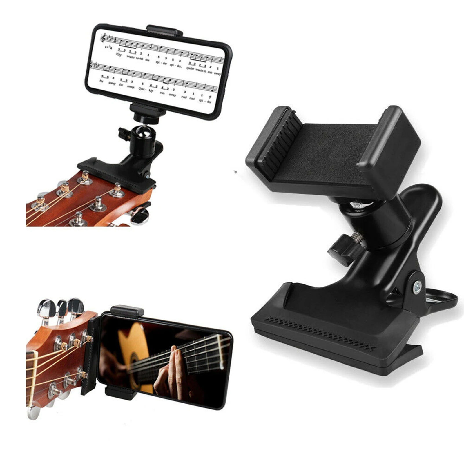 Mobile Phone Live Broadcast Bracket Stand Guitar Head Clip Holder Support Desktop Music Guitar Holder