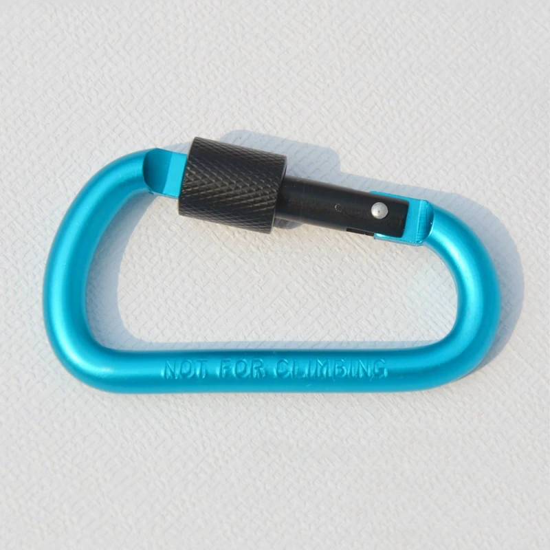 Light Blue 8 см Алюминий сплав пружинный карабин d-образное кольцо брелок для ключей с карабином многоцветные Кемпинга Брелок-Карабин Комплект для наружного путешествия оттяжек - Цвет: Light Blue