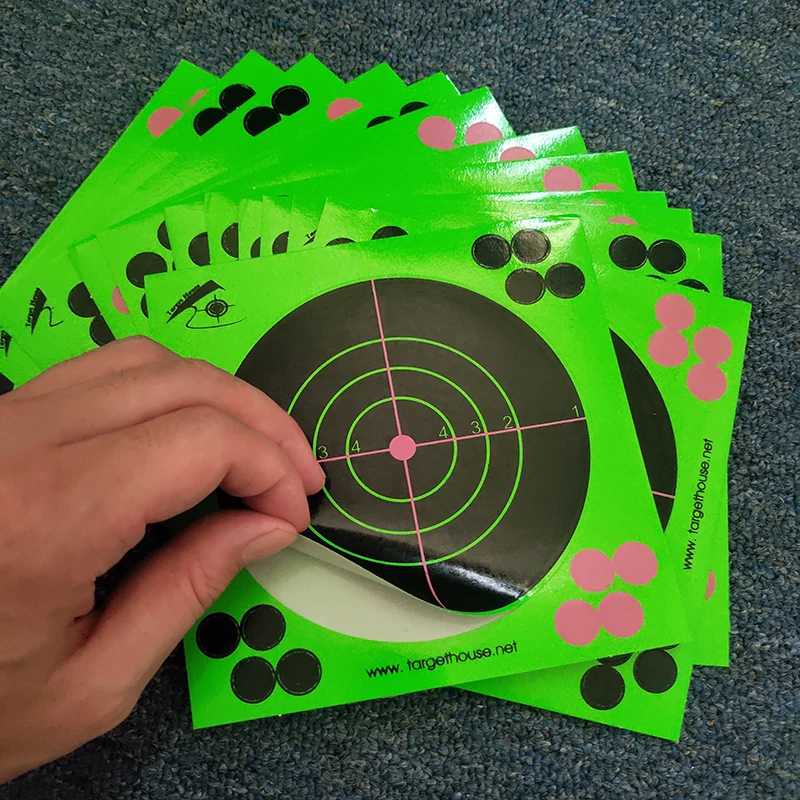 20/50Pcs 5.5 Inch Target Stickers Splash flower adhesive Reactivity Shoot Target paper for Outdoor Shooting Practice Hunting 5pcs green fluorescent target paper gun shooting target shooting stickers practice reactive sputtering shooting rifle stickers