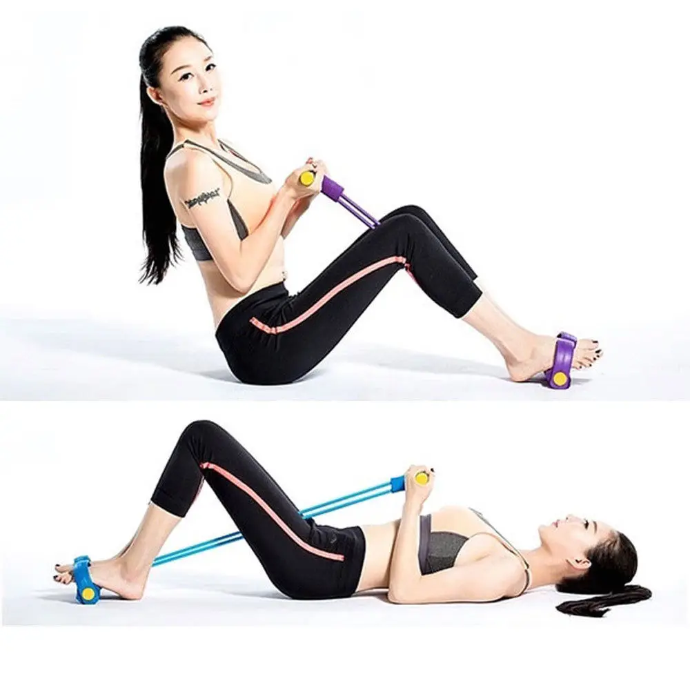FAVSPORTS эластичная лента для фитнеса Тянущая веревка 2 трубки педаль ног тонкая