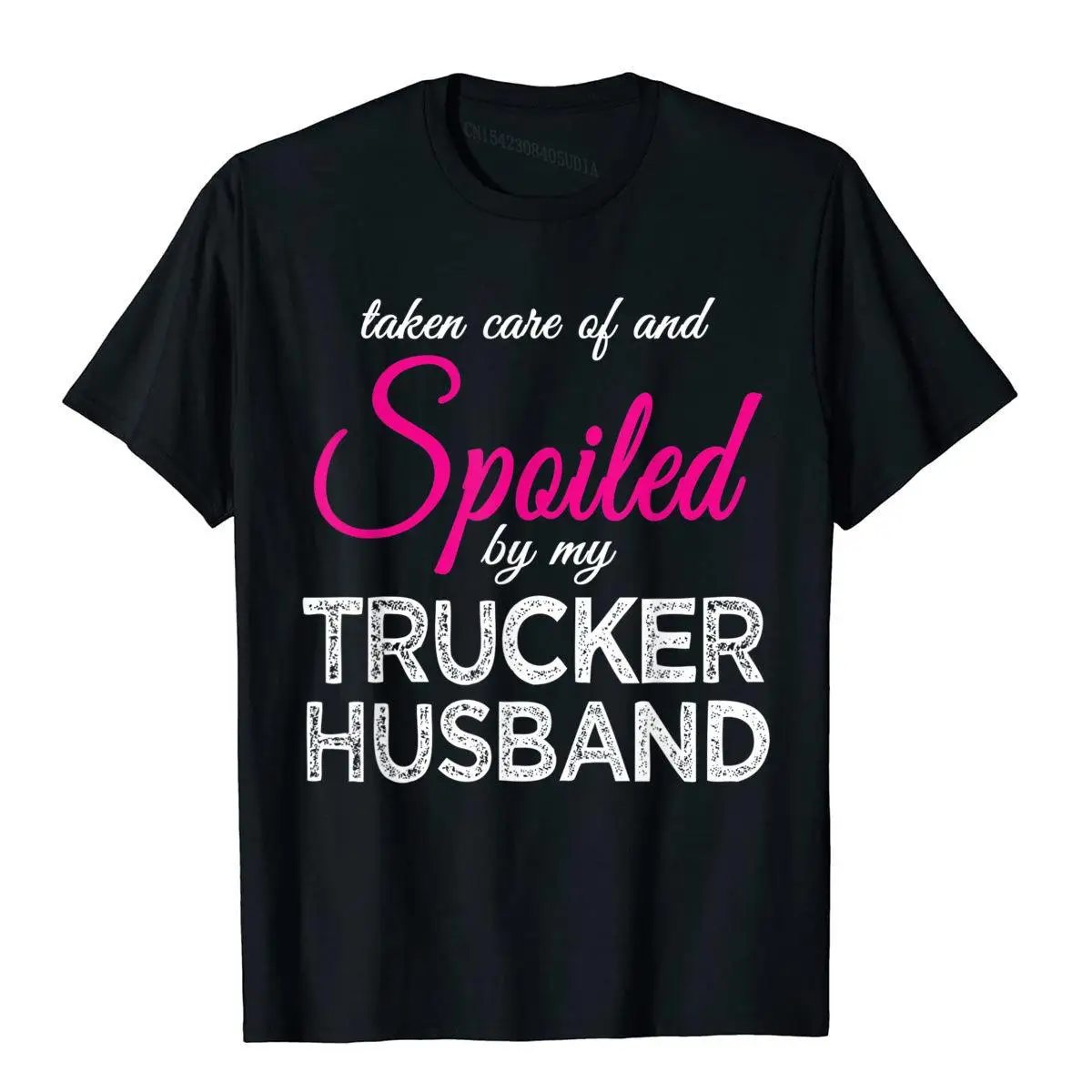 Spoiled by my Trucker Husband Funny Trucker's Wife Gift__B10501black