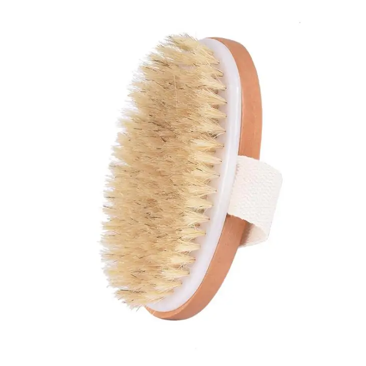 US $100.00 Dry Skin Body Soft Natural Bristle Brush Wooden Bath Shower Bristle Brush SPA Body Brush without Handle LX1052