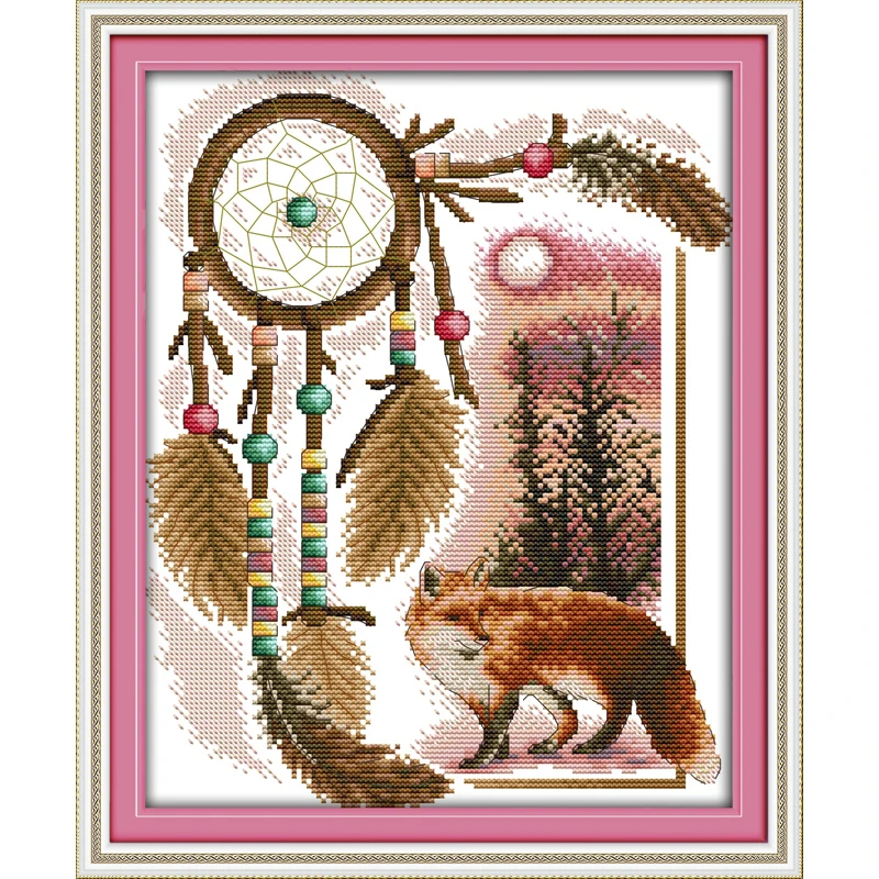 Kit De Points De Croix Chinois Totem D Amour Eternel Renard Coton Ecologique Imprime 11ct Decorations Diy Pour La Maison Nouvel An Aliexpress
