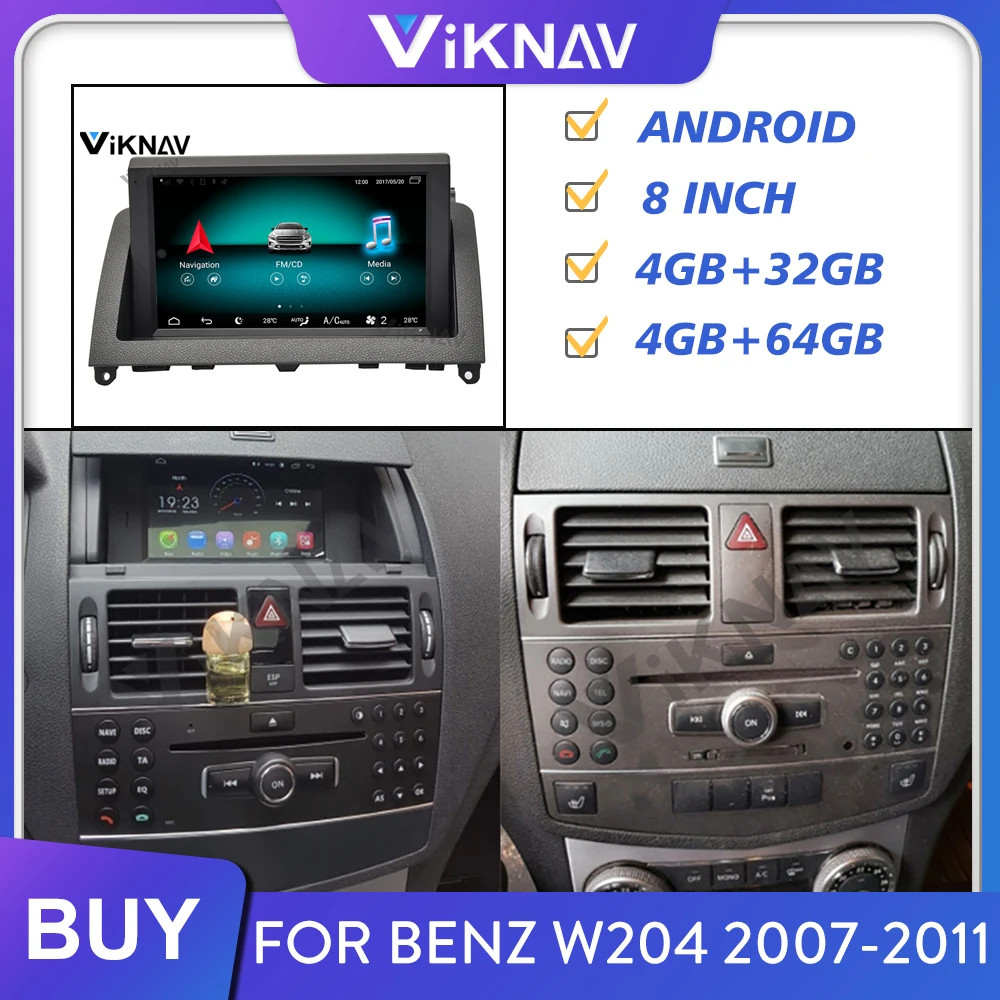 Автомагнитола 2din для Mecerdes Benz W204 2007 2008 2009 2010 2011 Авторадио стерео мультимедийный