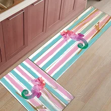 Акварельные морские лошади на доске 2 шт. коврик для кухонных дверных ковриков для входного пути грязь мусор Траппер сапог скребок для обуви