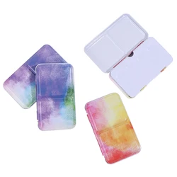 Watercolor Gouache Oil Paints Case Tins Box Colorful Empty Palette Painting Storage Paint Tray Box For Art Painting Supplies 1pc