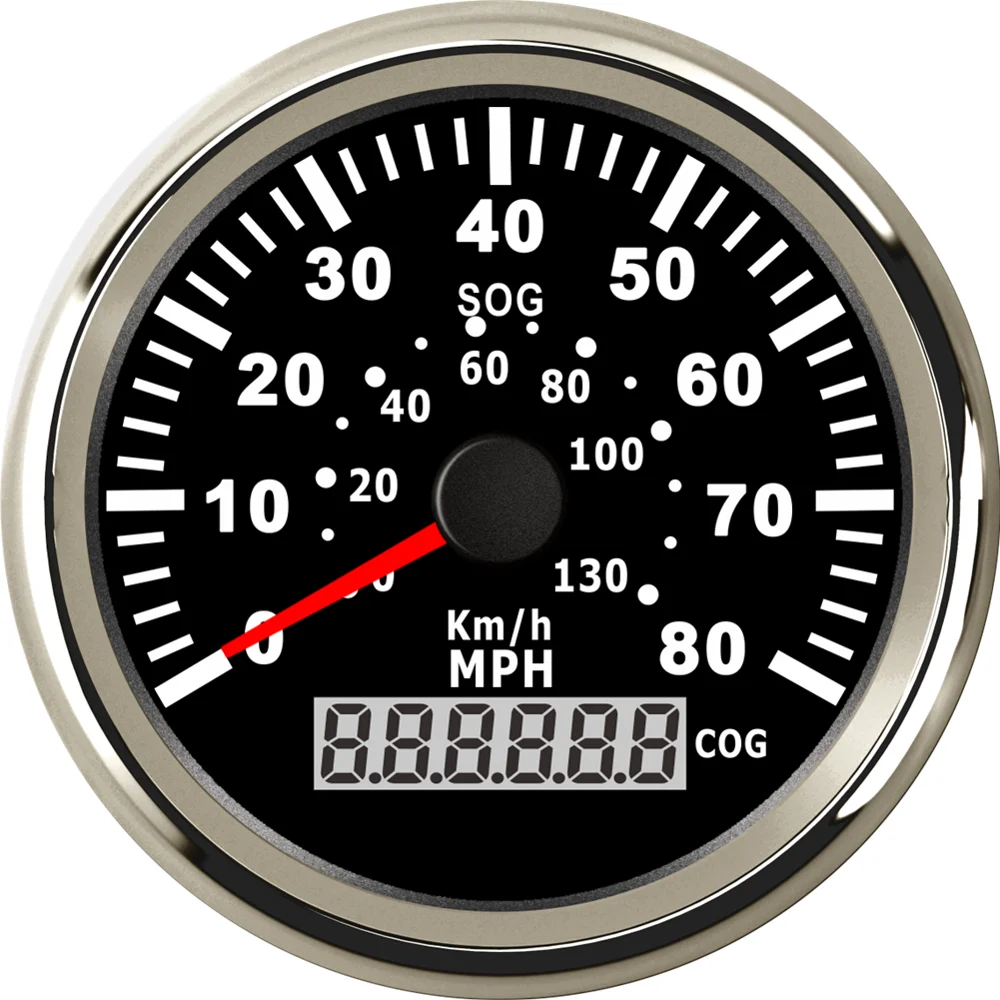 Спидометры черные 1 шт. 0-80 миль/ч GPS-Настройка 85 мм 0-130 км/ч минеометры