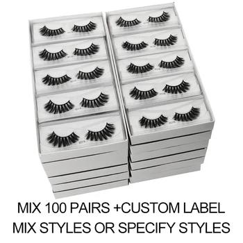 

10/20/30/40/50/100 pairs wholesale bulk 3d faux mink lashes handmade natural long false eyelashes thick fluffy eye lash makeup