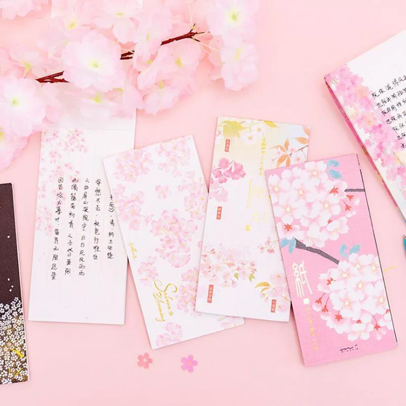 

1 Pcs Lovely 20 Pages Cherry Blossoms Sakura Paper Memo Pads Sticky Notes Notebook Writing Diary Book Student Stationery