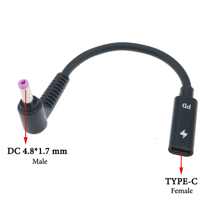 USB 3.1 Type C Female to DC 7.9*5.0 4.0*1.35 5.5*2.5 2.1 4.8*1.7 mm Male PD Power Charger Adapter Connector Cable for lenovo HP