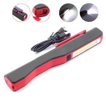 

COB LED Flashlight Magnetic Work LED Light USB Rechargeable Inspection Lanterna Hanging Torch Portable Lamp Night Fishing