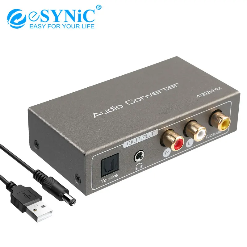 

192K DAC Digital Analog Audio Converter HDMI ARC Audio Extractor Toslink Optical Coaxial Stereo L/R 3.5mm Multifunction Adapter