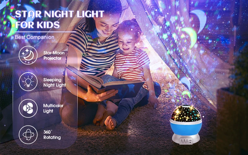 cool night lights Starry Sky Star Projector Night Light  For Baby Bedroom Decoration Child Kids Birthday Presents Gift night lamp