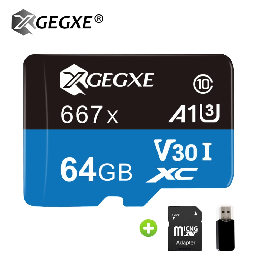 Карта памяти XGEGXE 64 Гб 128 ГБ 256 512 Micro SD C10 98 | Компьютеры и офис