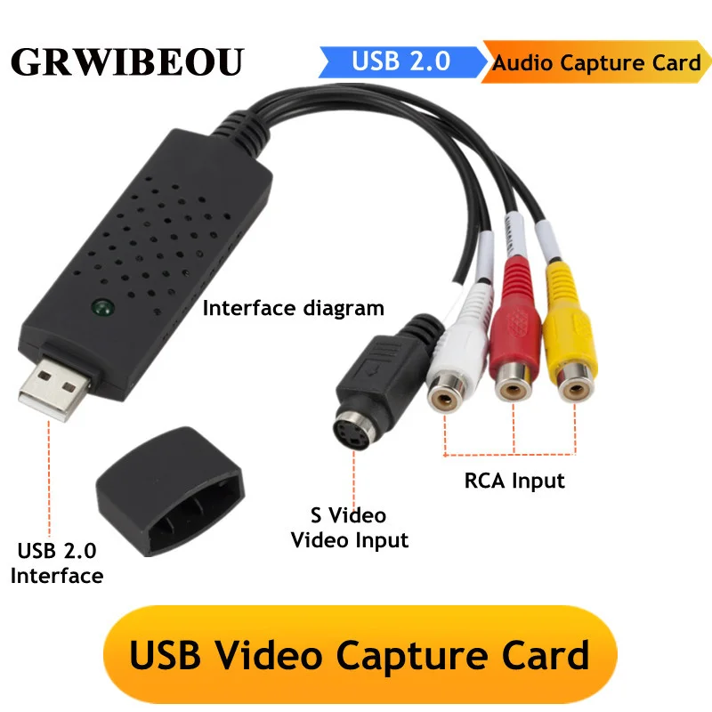 Convertitore Da Vhs A Digitale Convertitore Video Usb 2.0 Scheda Di Acquisizione Audio Vhs Box Vhs Vcr Tv A Convertitore Digitale Supporto Win 7/8/10