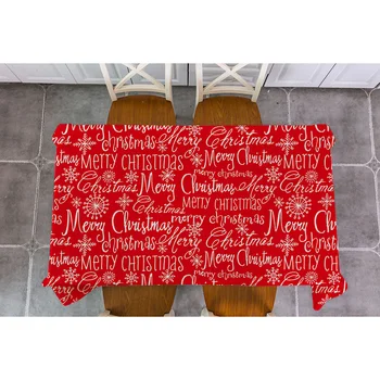 

Christmas Decorative Table Cloth Merry Christmas lattice Santa elk tree Linen Tablecloth Square rectangle Dining Table Cover