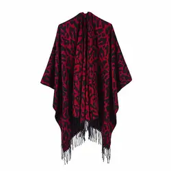 2019 женский шарф модный Леопардовый принт зимний кашемировый толстый теплый дамское пончо шапки вязаные пашмины одеяло палантины шаль