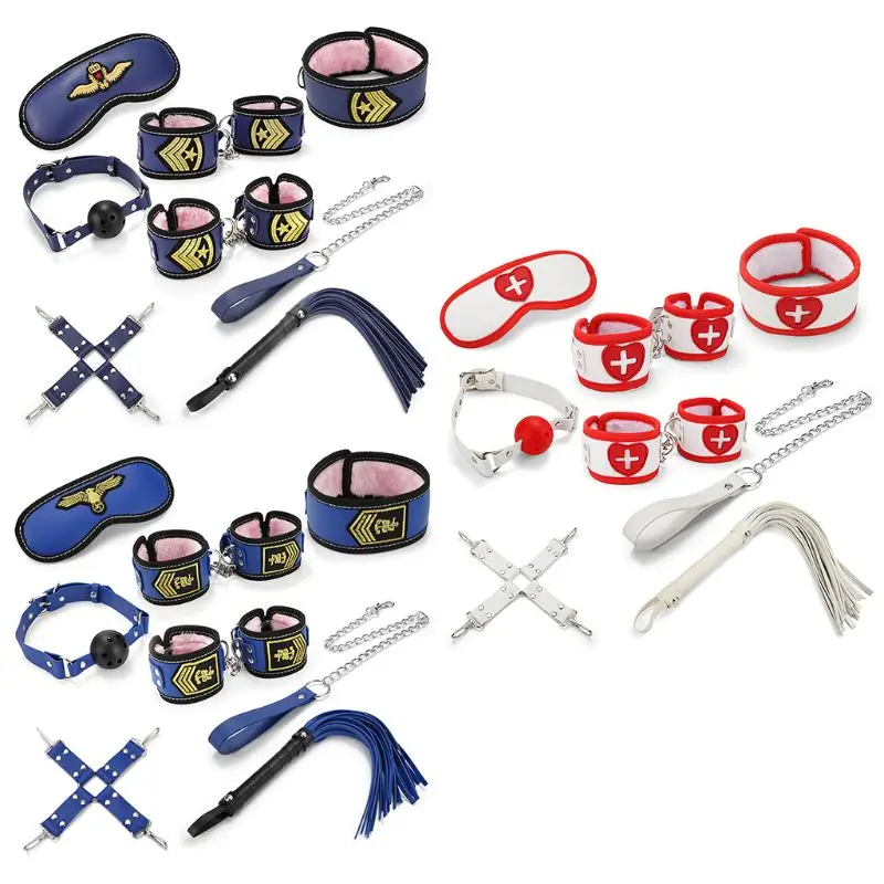 

8 Pcs BDSM Restraints Adult Sex Toys Leather Bondage Sets Restraint Kits Things for Women Couples