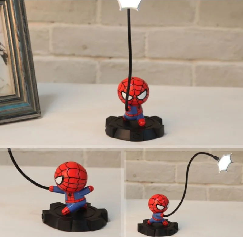 Милый Marvel Мстители USB Перезаряжаемый светодиодный ночник спальня гостиная настольная лампа Ironman для человека-паука капитан старого американского корабля