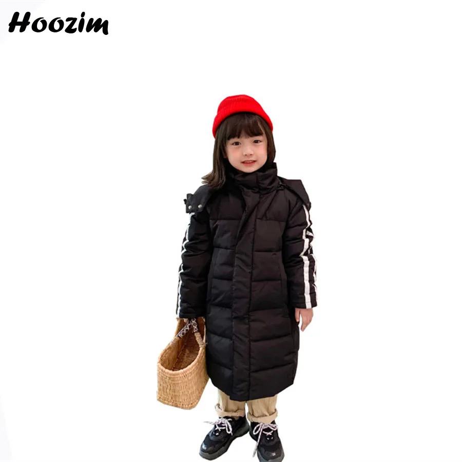 

2019 White Duck Down Jacket For Girls 2-9 Age European Black Outerwear Children High Street Winter Detachable Cap Long Coat Boys
