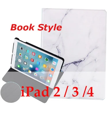 Для iPad 9,7 дюймов / жесткий чехол на заднюю панель пластик мраморный зернистый кожаный смарт-чехол для iPad Air 1/Air 2 iPad 2/3/4 - Цвет: book white2