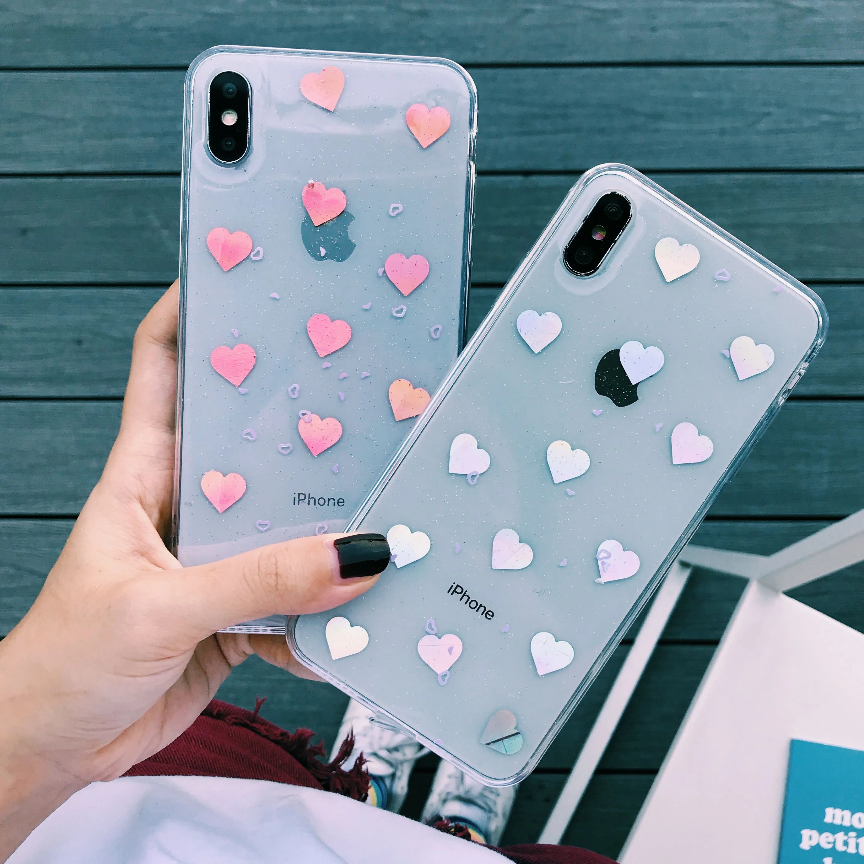 Holographic Glitter Sparkle Heart Love Sequins Soft Silicone TPU Case Cover For iPhone 6 6s 7 8 Plus 10 X XS XR 11 Pro Max Coque | Мобильные