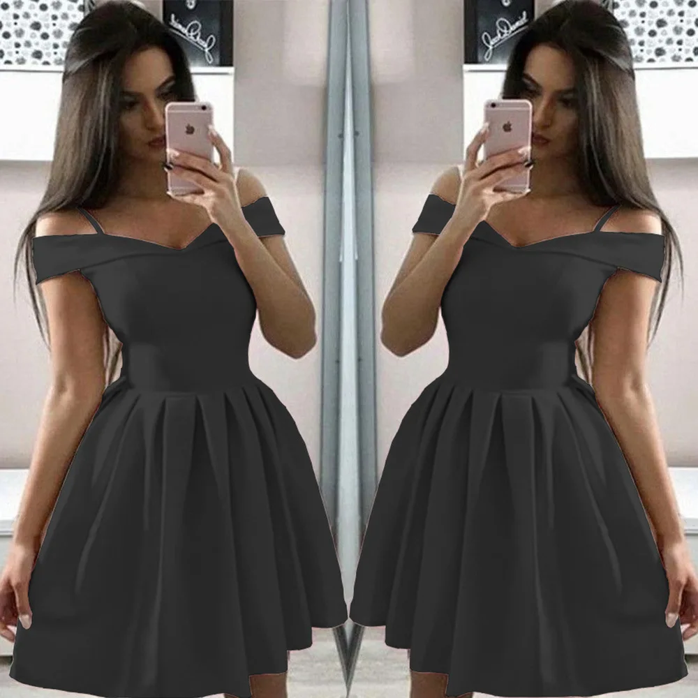 Women Summer Dress Plus Size Solid Color Short Sleeve Female Casual High Waist Oversize Mini Dresses Clothes vestidos S-3XL