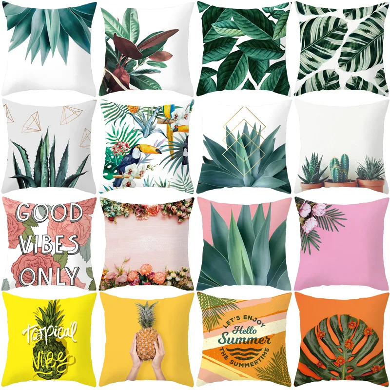 

Wholesale 45*45 Hot Cactus Plant Car Sofa Pillowcase Bedroom Office Decorative Cushion Cover Home Decor Outside Pillow Covers