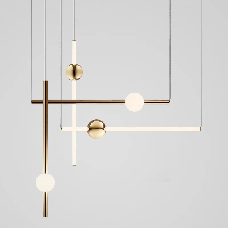 

geometric chandelier designer simple horizontal and vertical combination lamps restaurant leisure place Chandelier