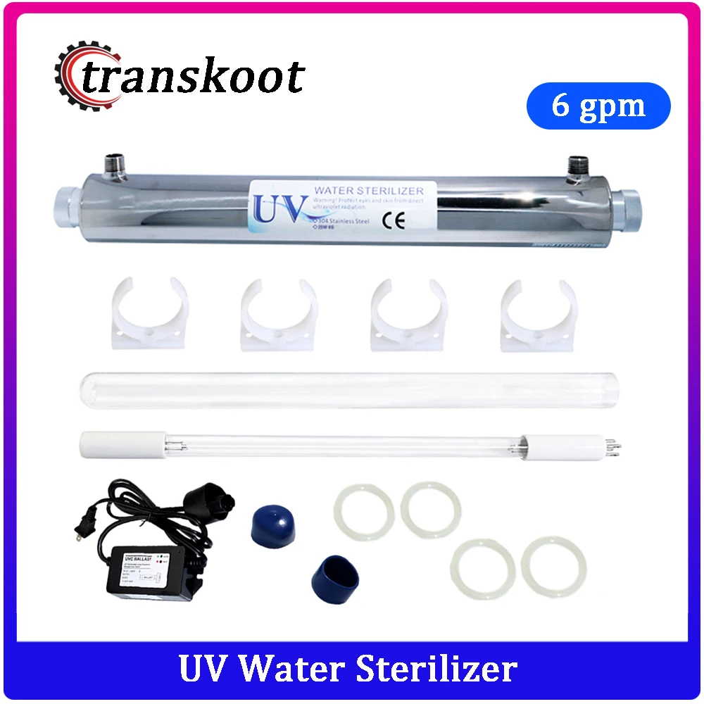 Ультрафиолетовый фильтр для стерилизации воды 6 gpm 25W УФ Дезинфекция комплект стерилизатора SDE-025