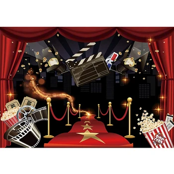 

Photography background red curtain city Hollywood carpet birthday party celebrate photo backdrop photophone photocall