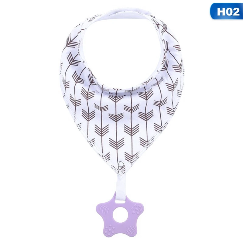 Double-layer Baby Bib With Teether Pacifier Chain Drool Cotton Waterproof Drooling For Baby Feeding - Color: 2