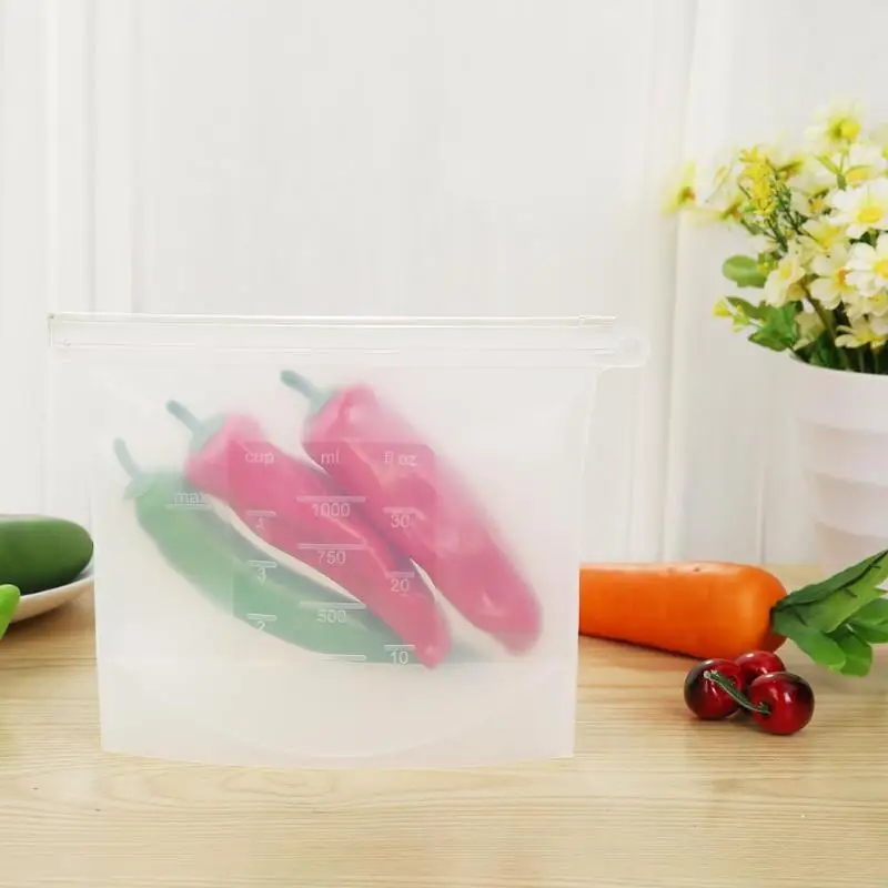 1 шт. силиконовый мешок с зажимом контейнеры герметичная миска для свежей еды многоразовые стоячие молнии закрытые сумки фрукты овощи