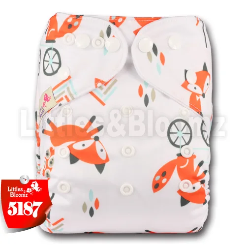 [Littles&Bloomz] новые детские один размер Многоразовые вкладыши для тканевых подгузников крышка Обёрточная бумага для Применение с плоским крышам или приталенные пеленки - Цвет: 5187