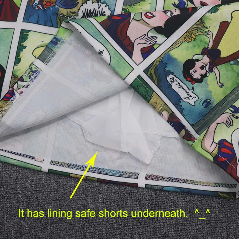 Gothic Cartoon Cute Print Comic Skirt Summer A Line Short Streetwear Ulzzang Skirts Womens Gonne Donna Estive Faldas Cortas