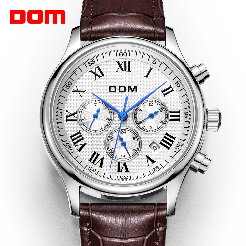 Часы DOM Мужские механические брендовые Роскошные водонепроницаемые деловые с