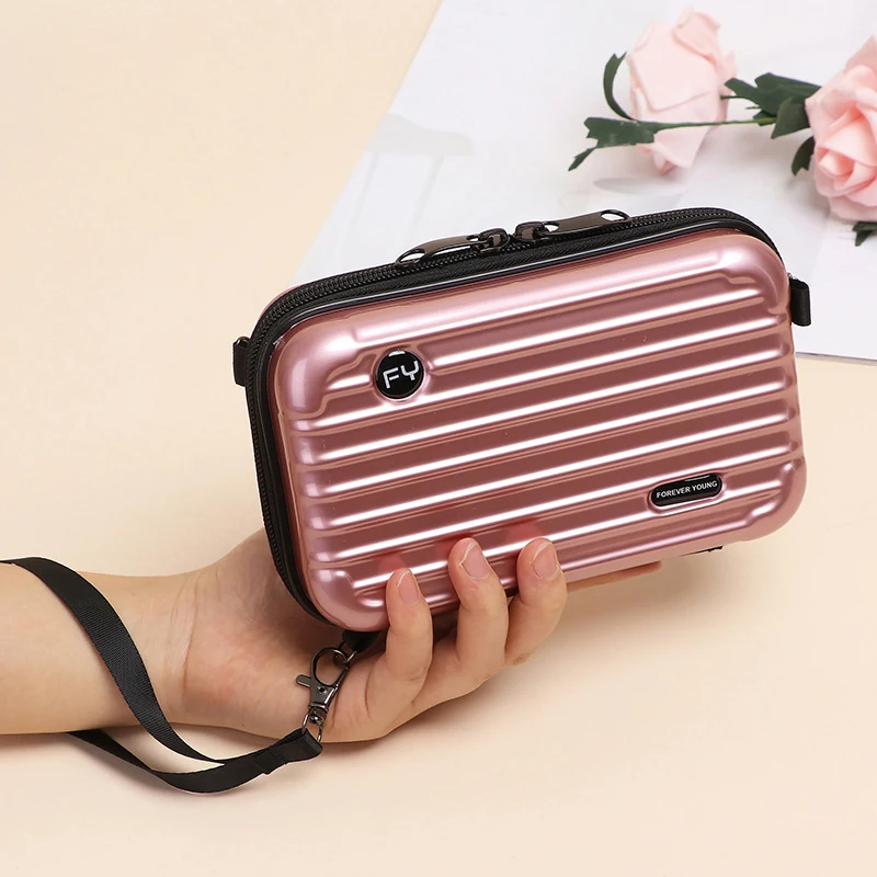 

Luxury Hand bags for Women 2019 New Suitcase Shape Totes Fashion letter pattern Famous Brand Clutch Bag ABS plastic Shoulder bag