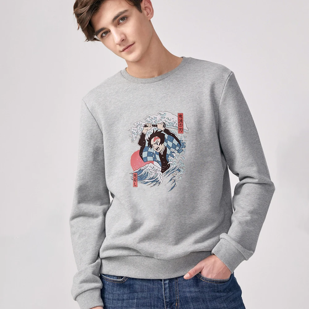 

Sweatshirt Demon Slayer Kamado Tanjirou Printing Male Sweatshirts Oversized High Quality Man Hoodies Cool Korean Men Tracksuits