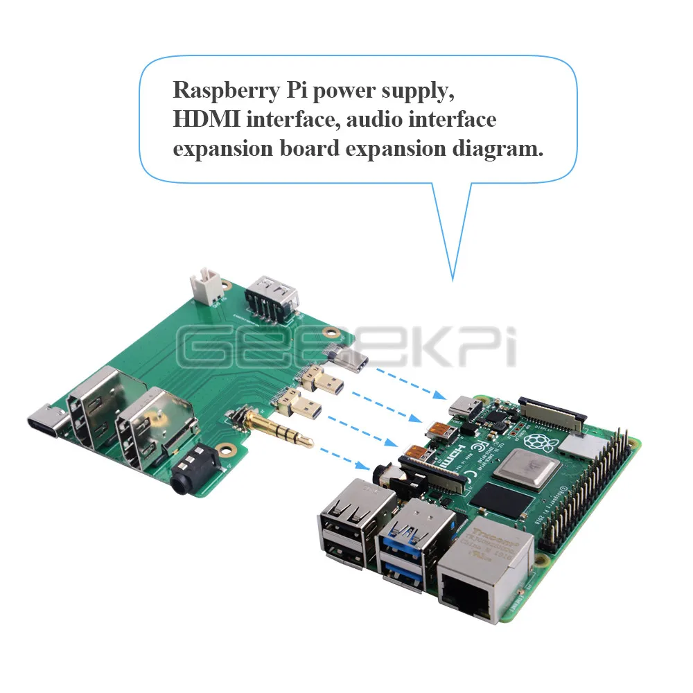 GeeekPi новый набор акриловых приставок Raspberry Pi с 4010 сисветодиодный светодиодным