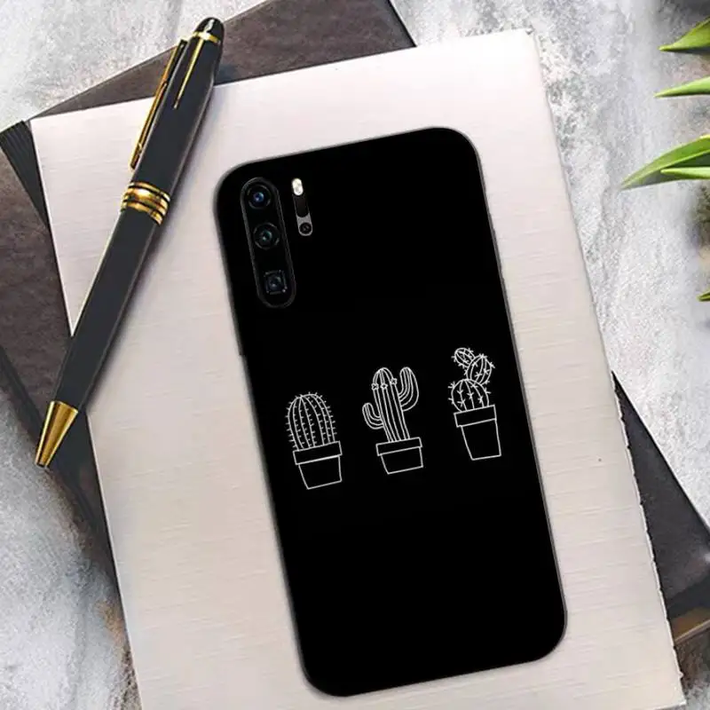 Мягкий резиновый чехол для телефона TOPLBPCS Plant Cactus huawei P8 P9 p10 p20 P30 P40 pro lite psmart