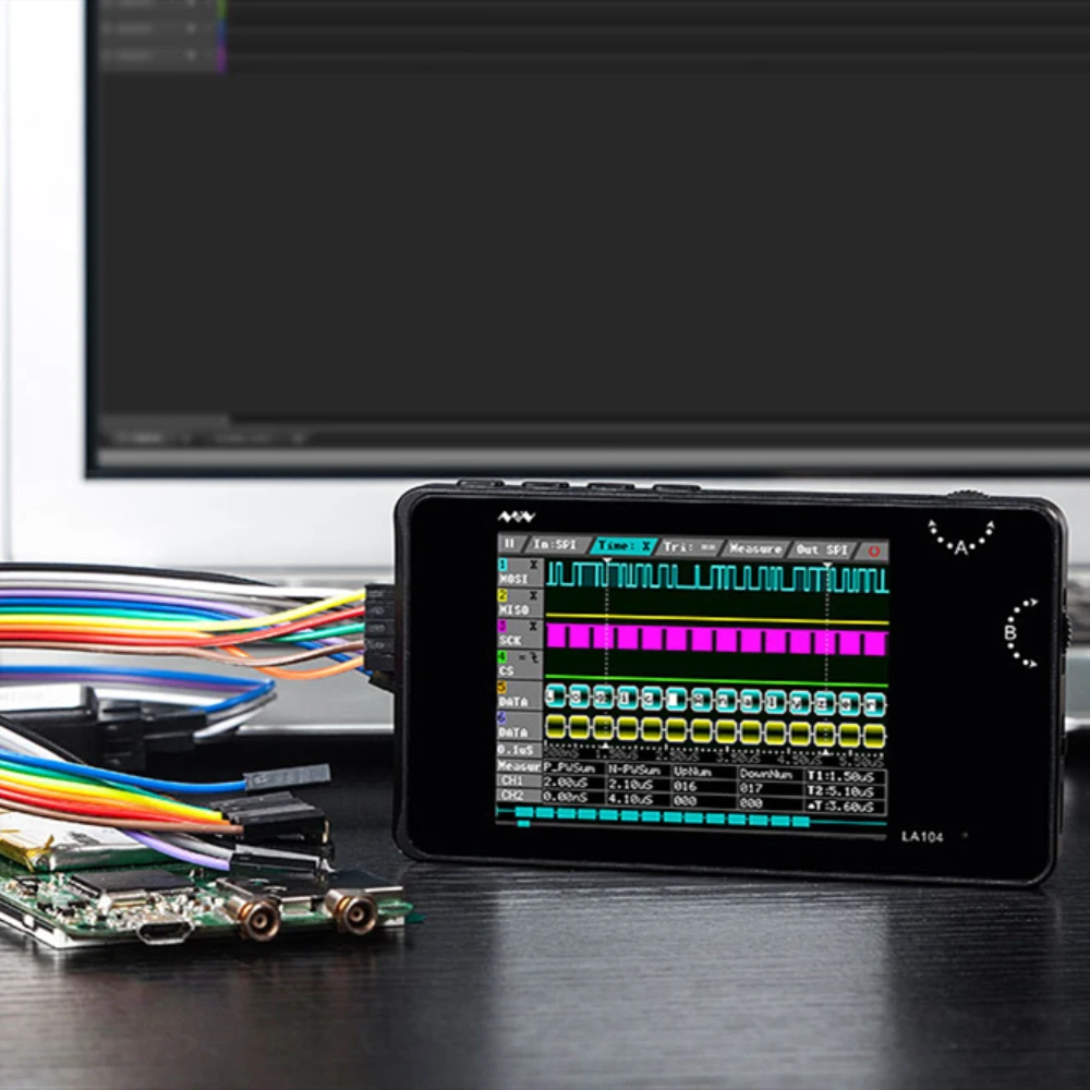 Цифровой логический анализатор LA104 USB Mini 4 канала 100 МГц максимальная частота дискретизации встроенный в 8 Мб флэш-накопитель 2,8 дюйма осциллограф