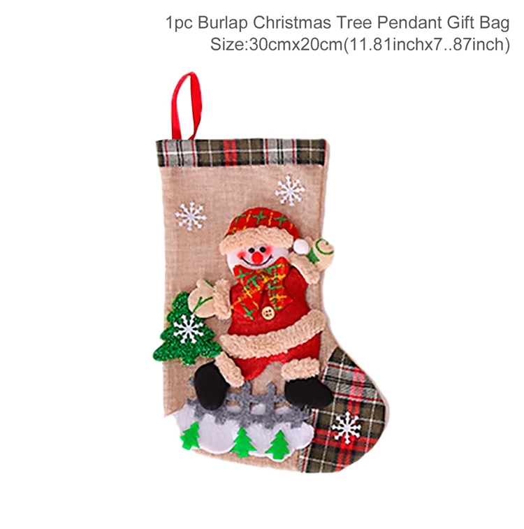 QIFU счастливый Рождественский подарок оберточная лента Рождественские украшения для дома натальная Рождественская елка год - Цвет: stocking  style 10