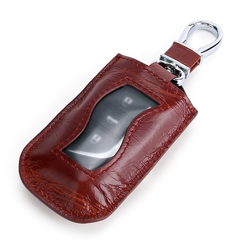 

2020 New Car Key Wallet Genuine Leather Zipper Window Men and Women Car Key Bag Set Retro Casual