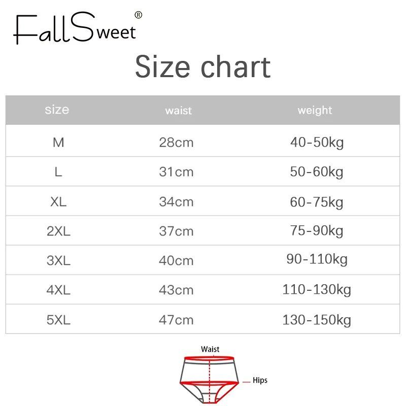 FallSweet 3 pcs/ pack ! Plus Size Panties Cotton Women's Underwear