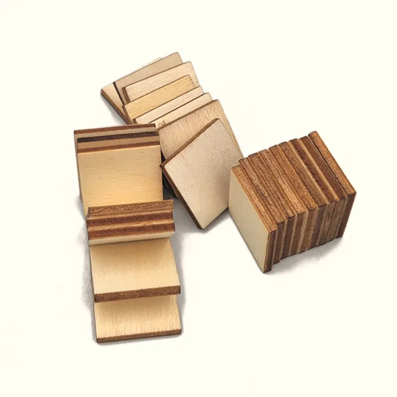 Lot De 4 Blocs De Bois Brut 20x15x1.5 Cm - Planches Rectangulaires Pour Bricolage, Peinture Et Sculpture