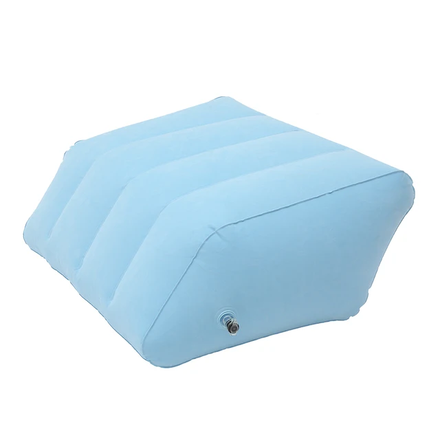 Portable Inflatable Foot Leg Pillow Cushion Pad Foot Rest Family Office Footrest Travel Airplane Sleeping Pillows sky blue