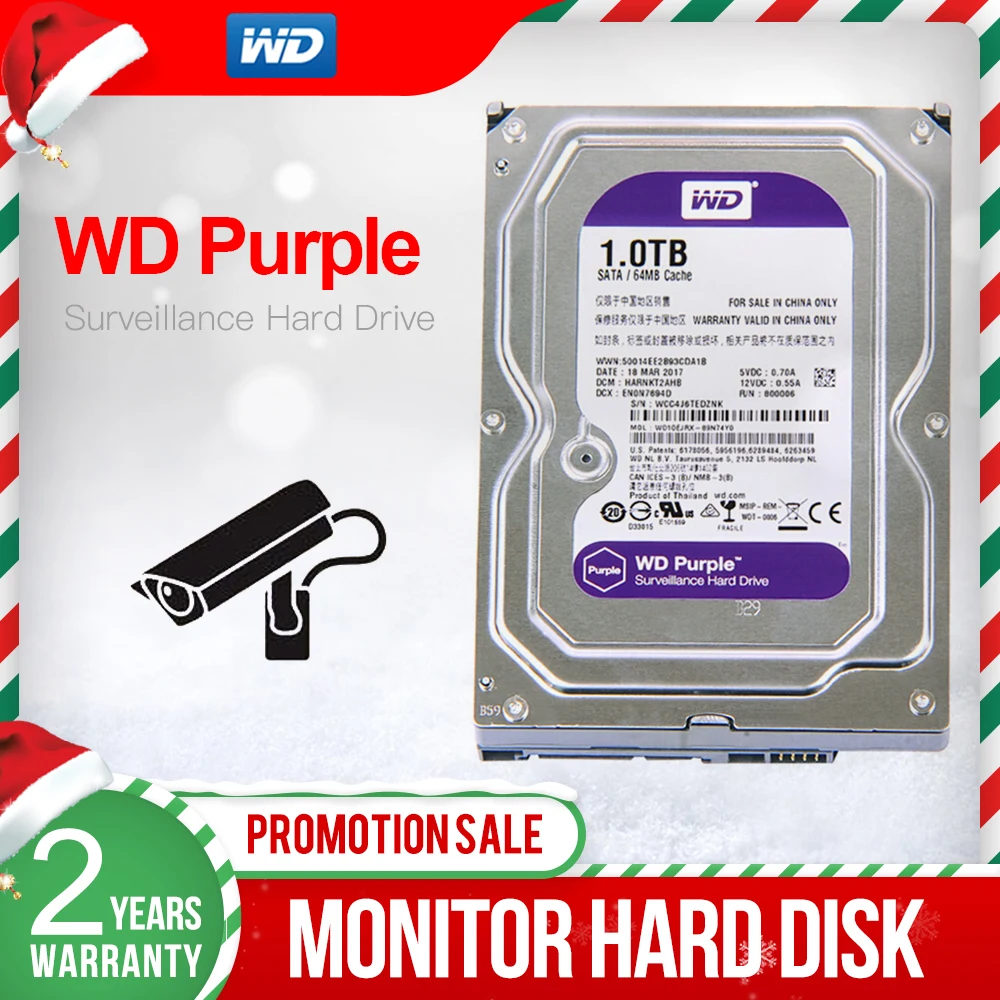 Жесткий диск для системы видеонаблюдения WD Purple ТБ 3 5 дюйма жесткий WD10EJRX HDD SATAIII DVR