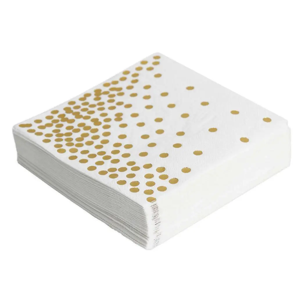 

50pcs Square Shape Print Party Disposable Napkin Paper Party, Hotel, etc Gold, Rose Gold Birthday supply Wedding Party Supplies