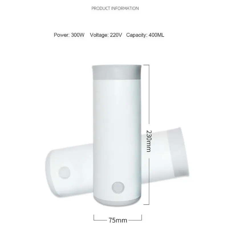 Portable Travel Electric Heating Bottle Water Cup Mini Smart Thermos Teapot